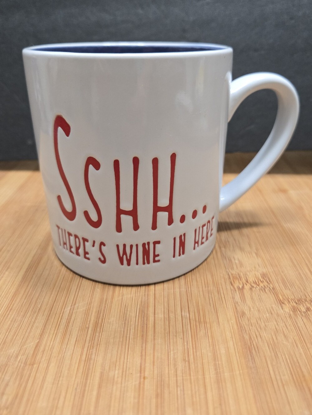 Extra Large Wine mug "SSHH... THERE'S WINE IN HERE" oversized coffee mug tea cup